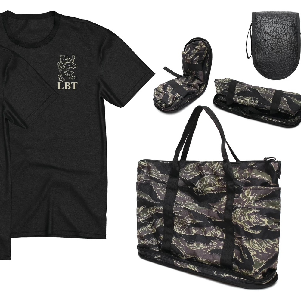Gold Label Group MAS Grey Tiger Stripe Tote and MAS Grey Tiger Stripe Tee Shirt